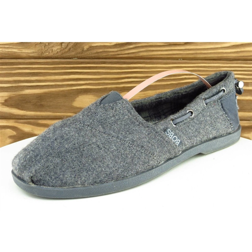 Bobs Size 8 M Gray‎ Flat Shoes Fabric Women 33729